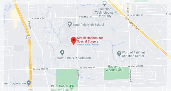 Orthopedics PPC - Straith Hospital - location-map